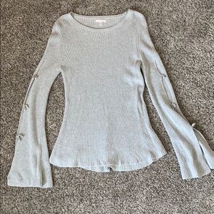 Lauren Conrad Gray Bell Sleeve Sweater
